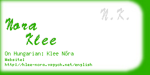 nora klee business card